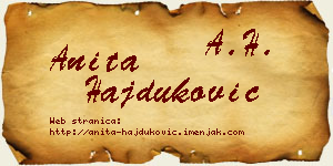 Anita Hajduković vizit kartica